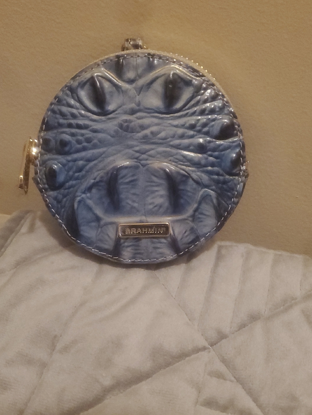 Brahmin Leather Circle Clip On Coin Purse. - Picture 2 of 7